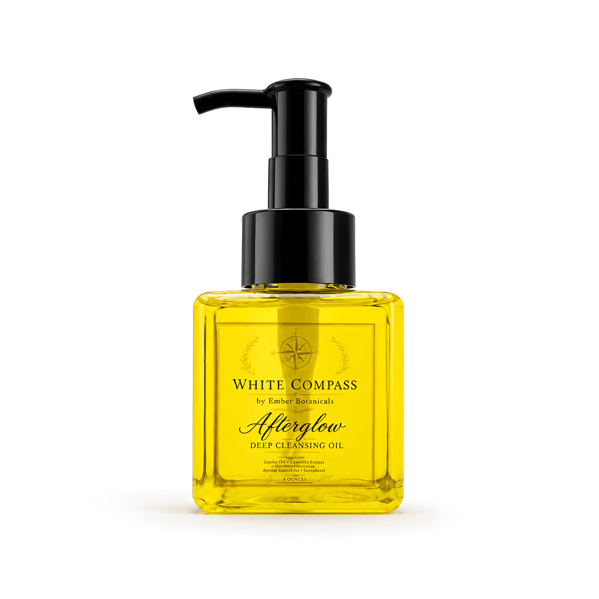 White Compass – Afterglow Deep Cleansing Facial Oil to Milk Cleanser - 4 or 8 oz bottle.