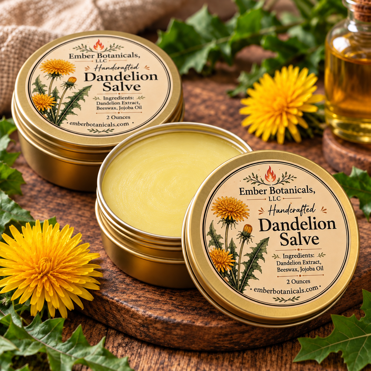 Dandelion Salve – Handcrafted Botanical Skin Care – 2 oz.